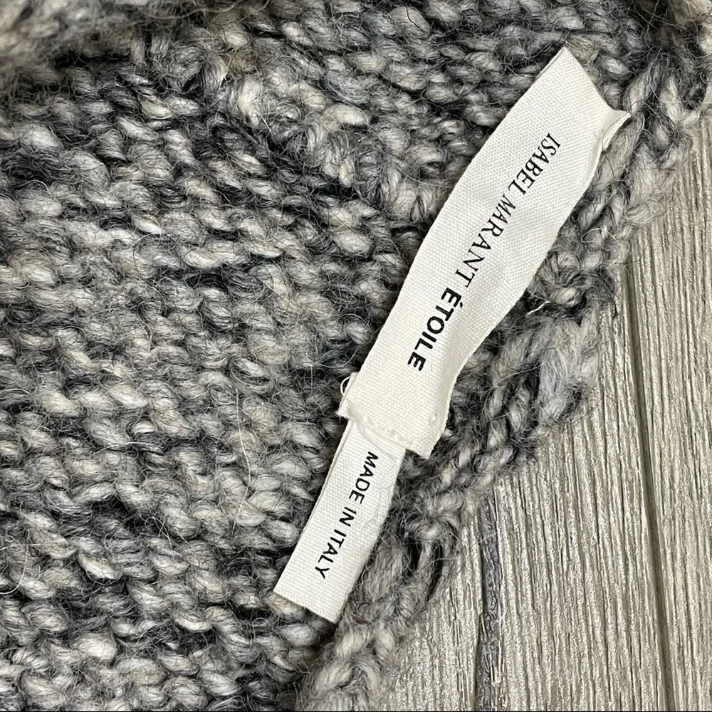 Isabel Marant Etoile Infinity Knit Scarf Laine Wool Alpaca Gray Made In Italy.